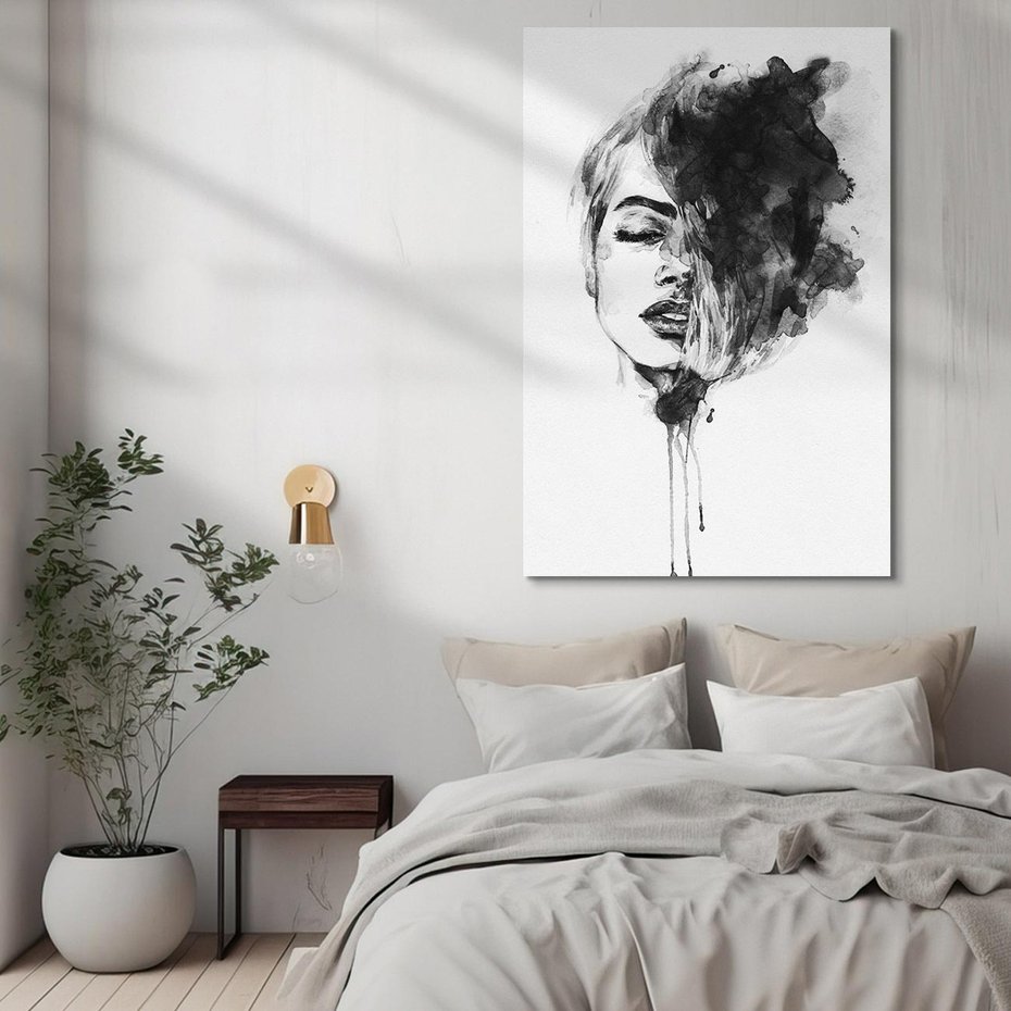 Obraz na płótnie 50x70 - Kobieta w akwareli - kobieta, akwarela