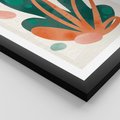 Plakat w ramie 30x40 - Harmonia bez Harmonii - akwarelowe abstrakcyjne kształty, zieleń i pomarańcz - rama czarna
