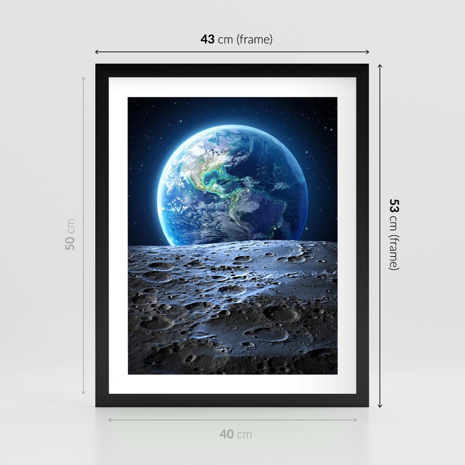 Plakat w ramie 40x50 - Mistrzowskie spojrzenie na Ziemię - ziemia, kosmos - rama czarna