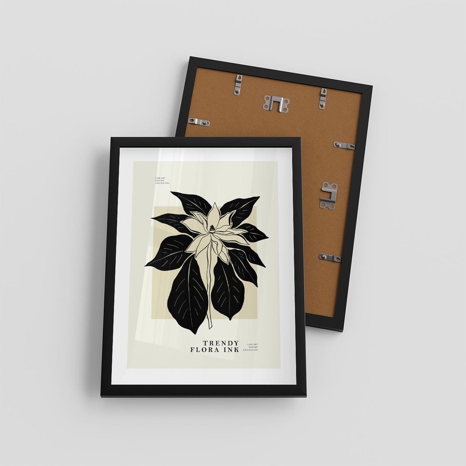 Plakat w ramie 30x40 - Melancholia przerywanych linii - wiaty, typografia - rama czarna