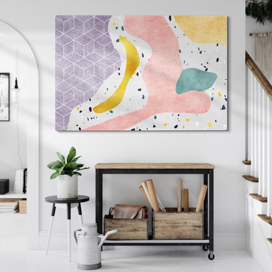 Obraz na płótnie 100x70 - Eklektyczny Mix - kolaż, pastelowe abstrakcyjne plamy