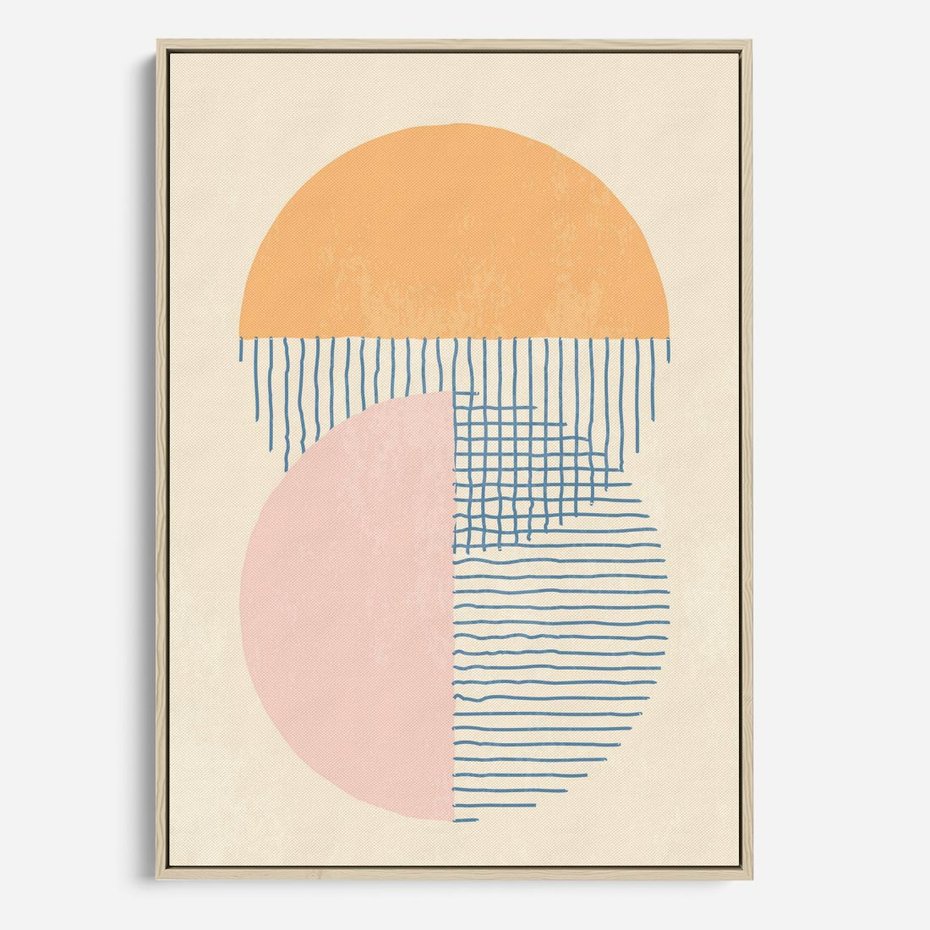 Obraz w ramie 50x70 - Migotliwe Wzory - geometryczne kształty, koła - rama drewno