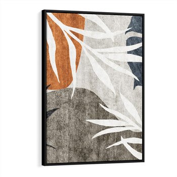 Obraz w ramie 50x70 - Oddechy ciszy i ruchu - rzut liści palmy, monstery - rama czarna