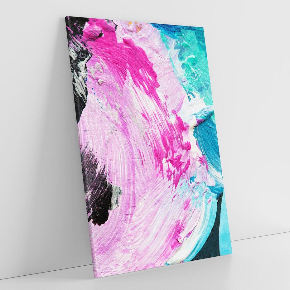 Obraz na płótnie 80x120 - Kolorowy rój wyobraźni - rozlane kolorowe farby olejne, abstrakcja