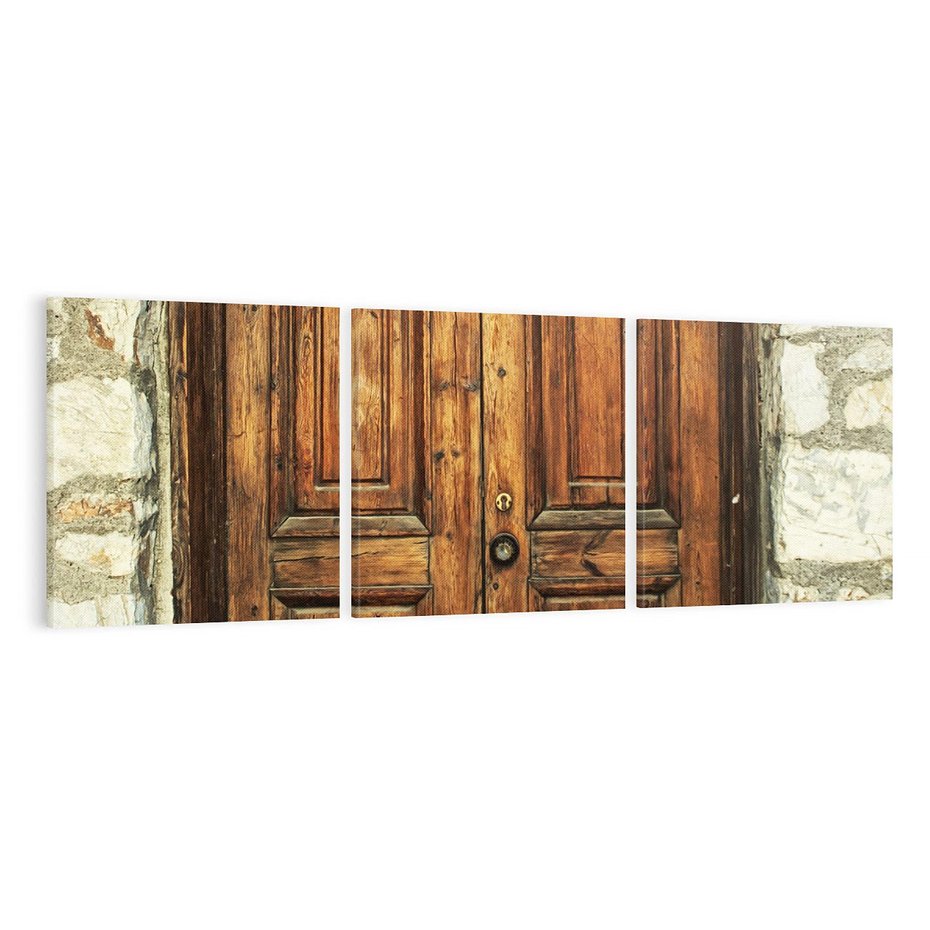 Obraz na płótnie 120x40 - Tajemnicze stare drzwi - stare, drzwi