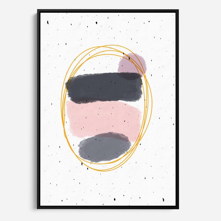 Obraz w ramie 50x70 - Migocące Odbicia - abstrakcyjna kompozycja, jak ręcznie malowana - rama czarna