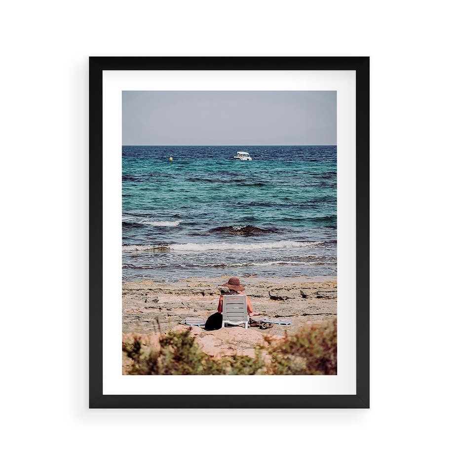 Plakat w ramie 40x50 - Relaks na Plaży - wakacje, plaża - rama czarna