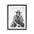Plakat w ramie 30x40 - Dziki Zachód - retro zdjęcie, czarno białe - rama czarna