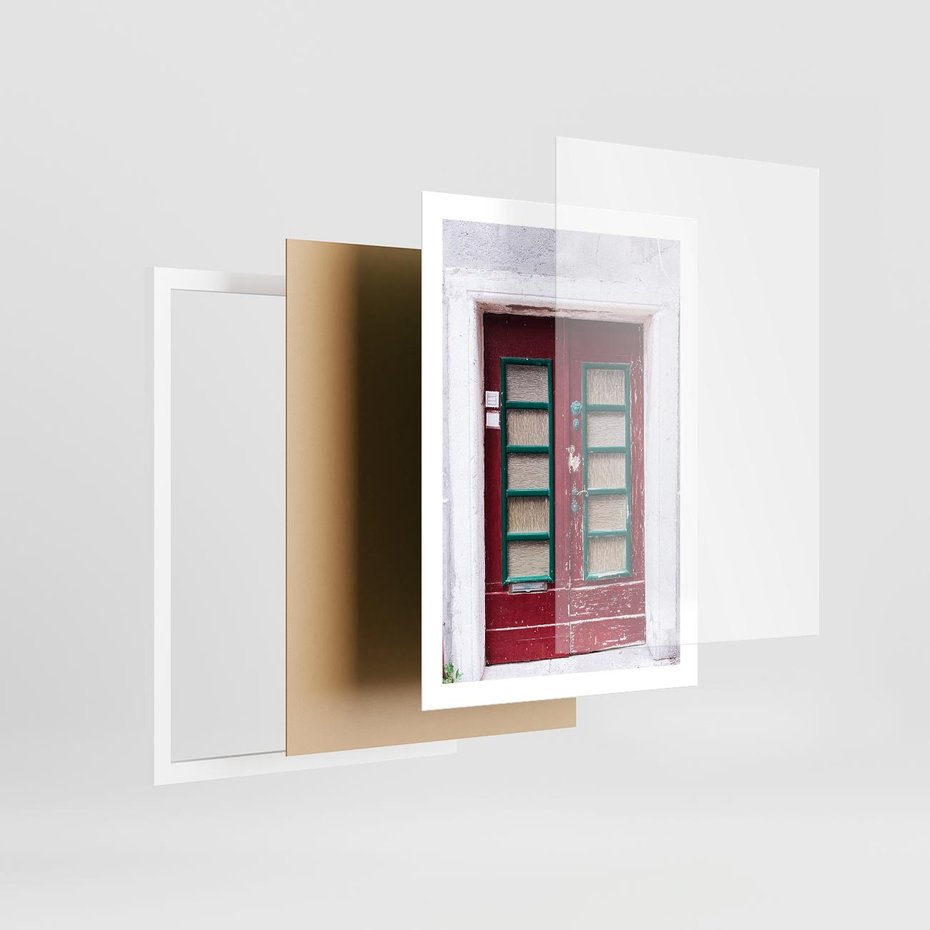 Plakat w ramie 50x70 - Retro Przez Drzwi - drzwi, retro - rama biała