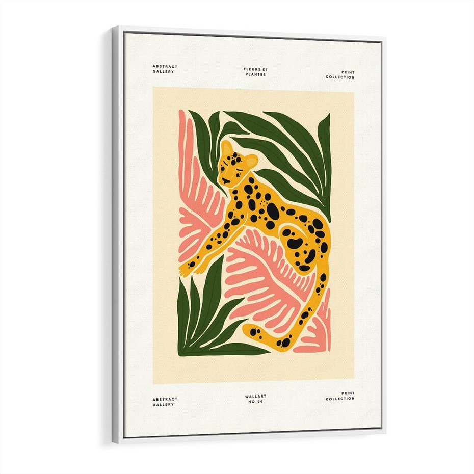 Obraz w ramie 80x120 - Rozkwitające Odbicia - nowoczesny plakat, gepard - rama biała