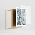 Plakat w ramie 30x40 - Zima na Gałęziach - zima, oszronione gałęzie - rama drewno