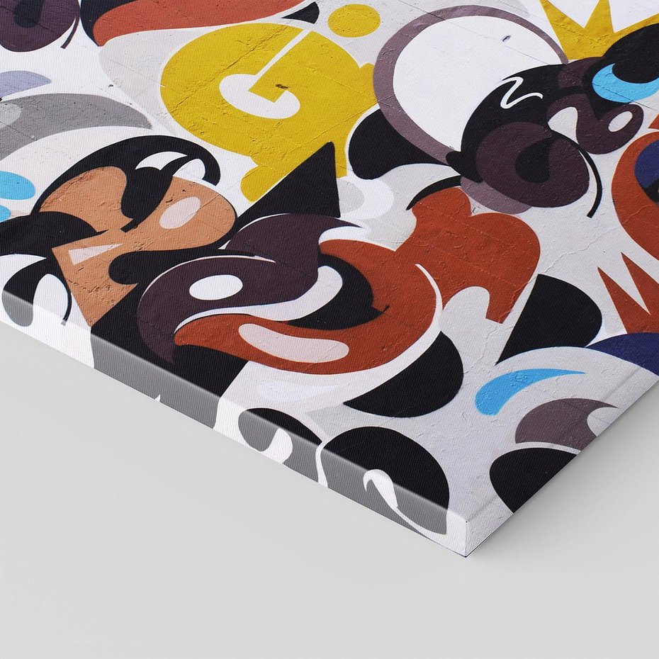 Obraz na płótnie 30x30 - Moc kolorów w graffiti - graffiti