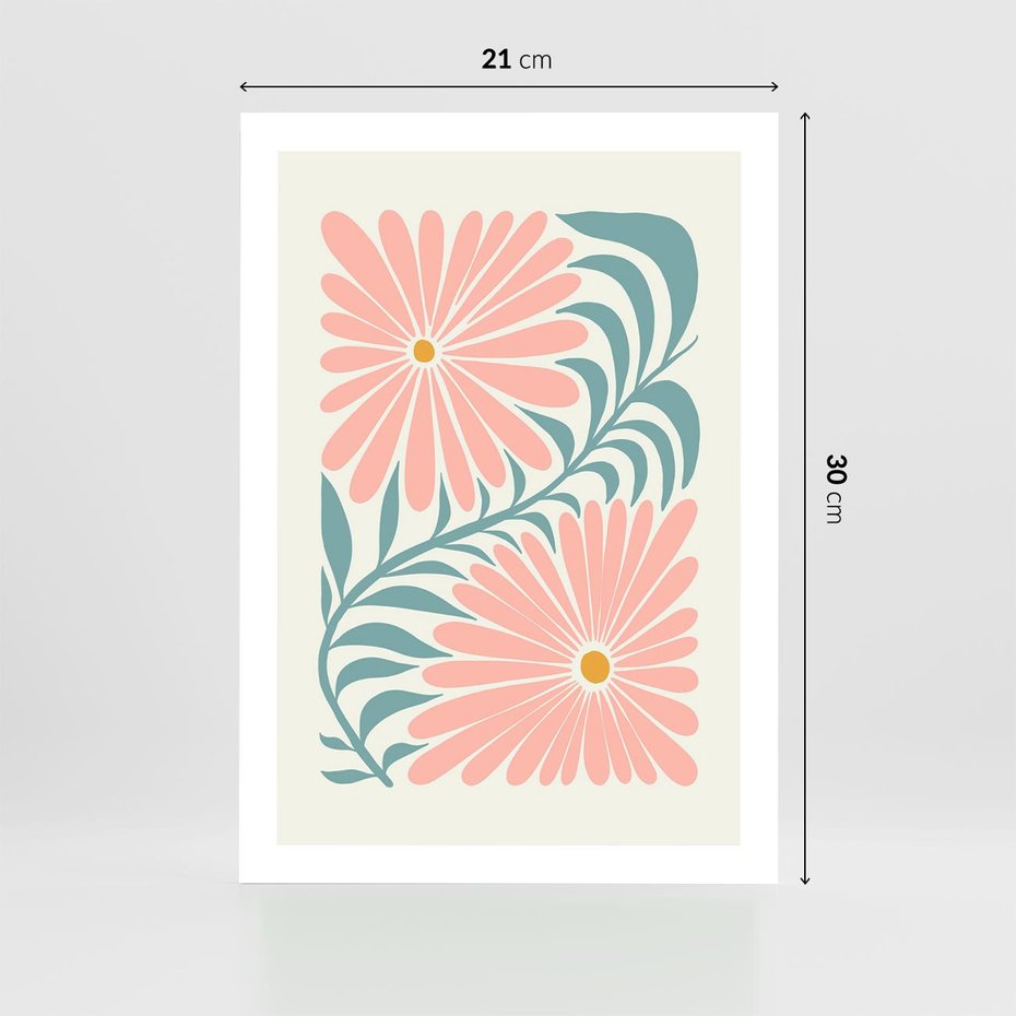 Plakat bez ramy 21x30 - Kształtując Marzenia - kwiaty, sztuka nowoczesna