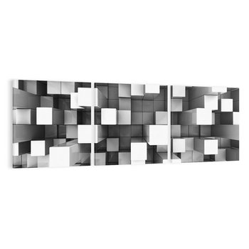 Obraz na płótnie 90x30 - Abstrakcyjne światy: 3D w kwadratach - 3D, abstrakcja