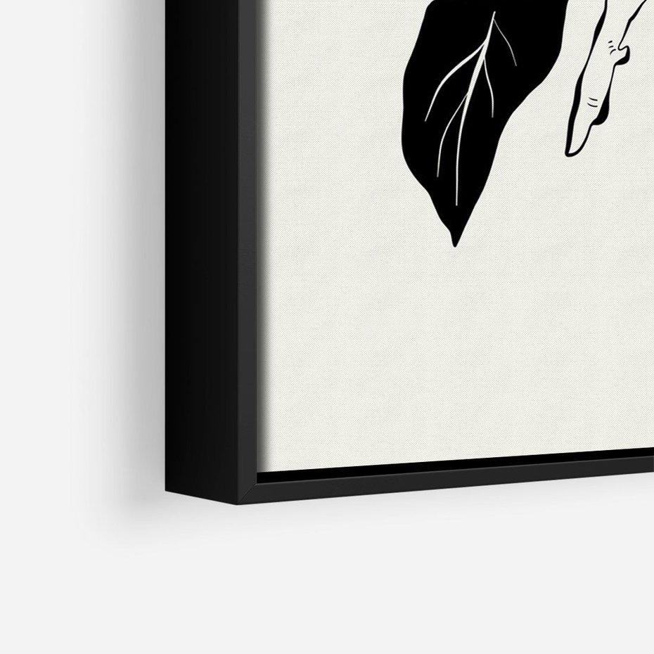 Obraz w ramie 70x100 - Spojrzenie w kształty kwiatów - kwiaty magnolii, minimalizm - rama czarna