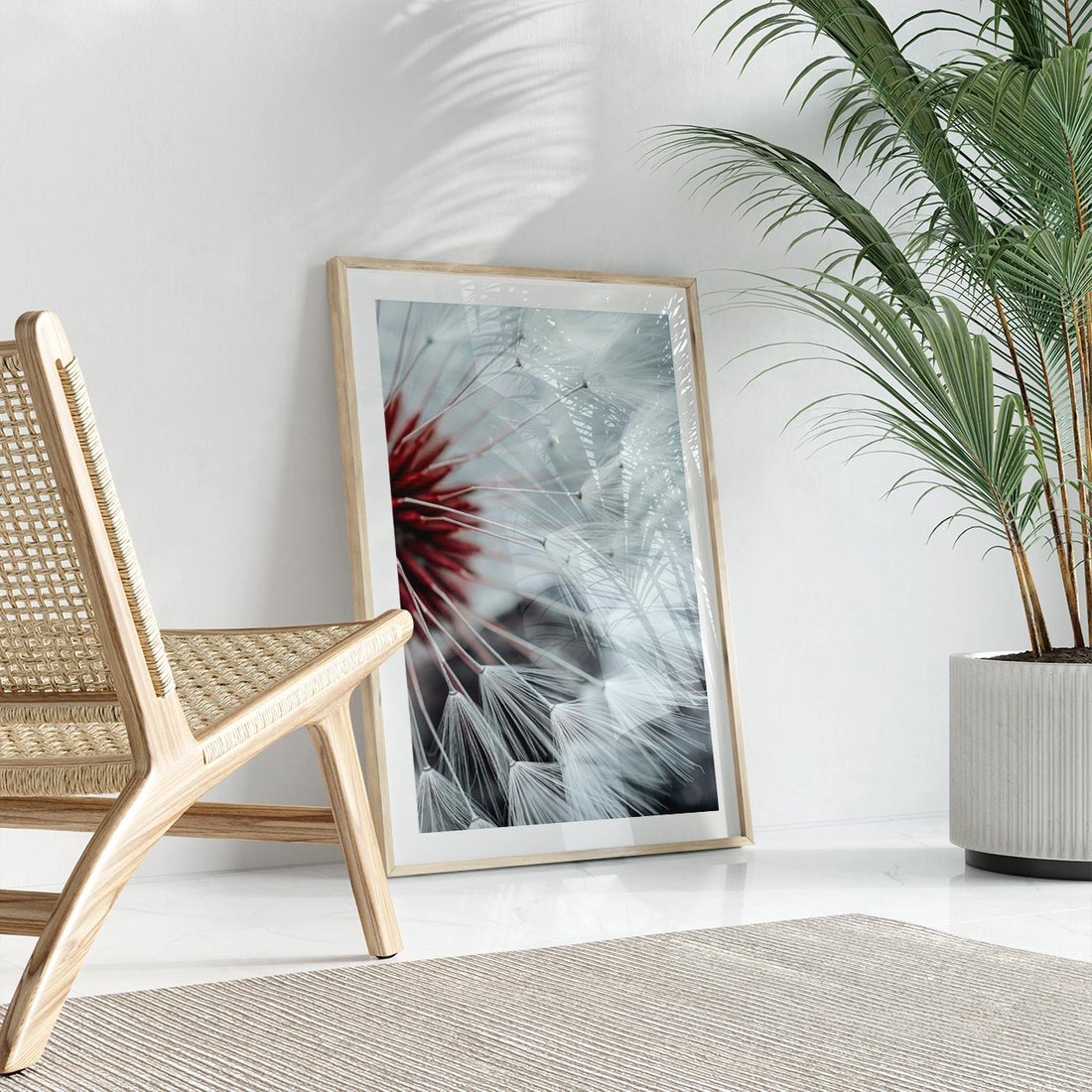 Plakat w ramie 30x40 - Makro świat dmuchawca - dmuchawiec, makro - rama drewno