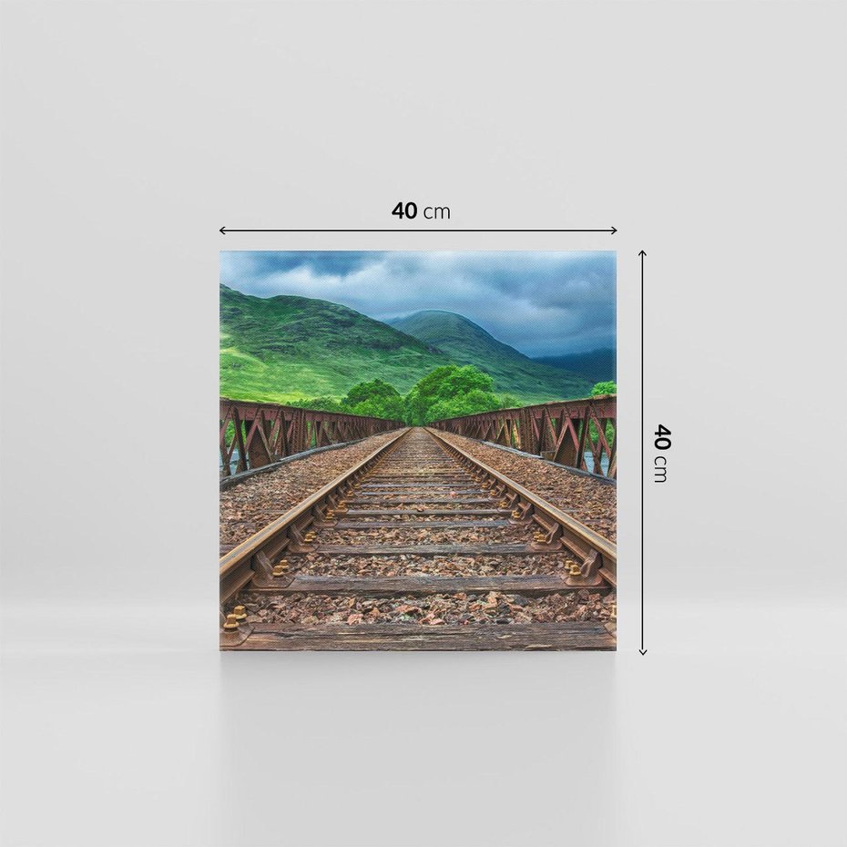 Obraz na płótnie 40x40 - Most Kolejowy - Tropy Podróży w Nocnej Ciszy - most, kolej