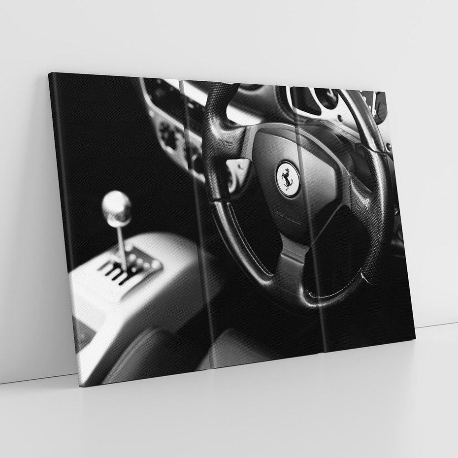 Obraz na płótnie 120x80 - Ferrari wnętrze pełne mocy - Ferrari, wnętrze