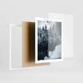 Plakat w ramie 40x50 - Zima nad Jeziorem - krajobraz zimowy, jezioro - rama biała