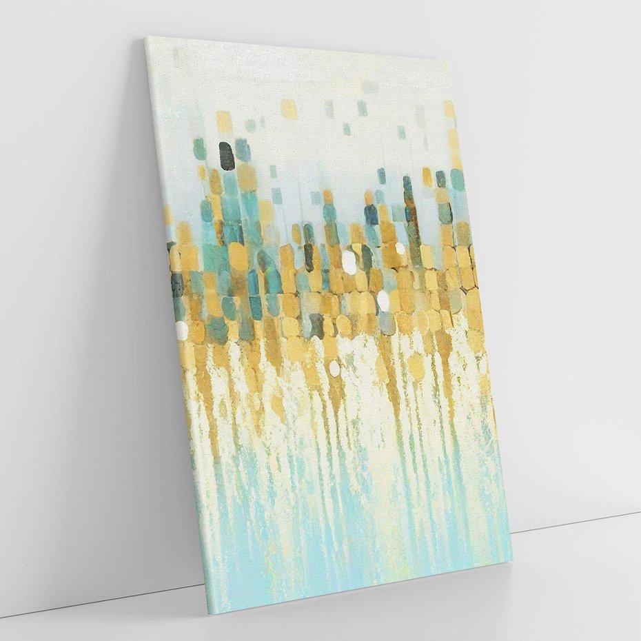 Obraz na płótnie 70x100 - Turkusowa Harmonia - abstrakcja, geometryczne plamki