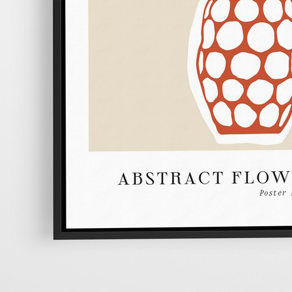 Obraz w ramie 50x70 - Kwiatowa Kreatywność - tropikalny liść w wazonie, typografia - rama czarna