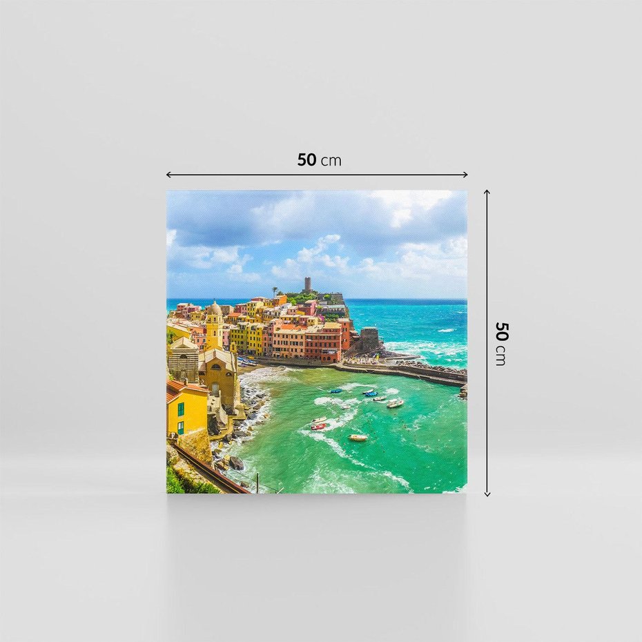 Obraz na płótnie 50x50 - Morze włoskich łodzi - Włochy, łodzie