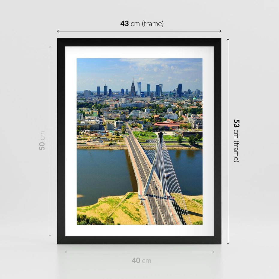 Plakat w ramie 40x50 - Most w metropolii - most, miato - rama czarna