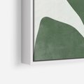 Obraz w ramie 80x80 - Oaza Harmonii - abstrakcyjny kształt, zielony plakat - rama biała
