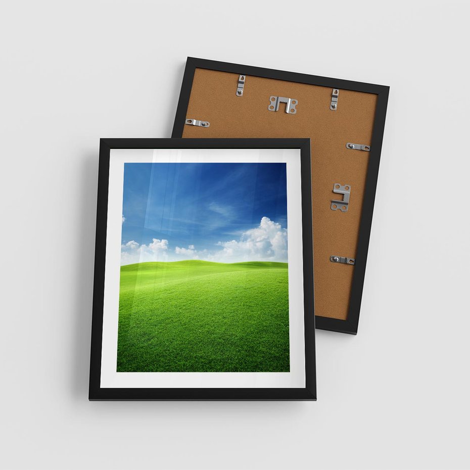 Plakat w ramie 40x50 - Łąka pod Niebem - łąka, niebo - rama czarna