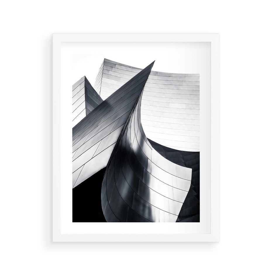 Plakat w ramie 40x50 - Miasto Współczesności - architektura, nowoczesne budynki - rama biała