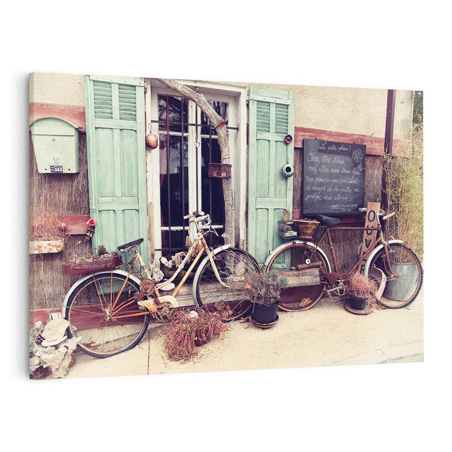Obraz na płótnie 100x70 - Romantyczny rowerowy spacer po Prowansji - Prowansja, rower