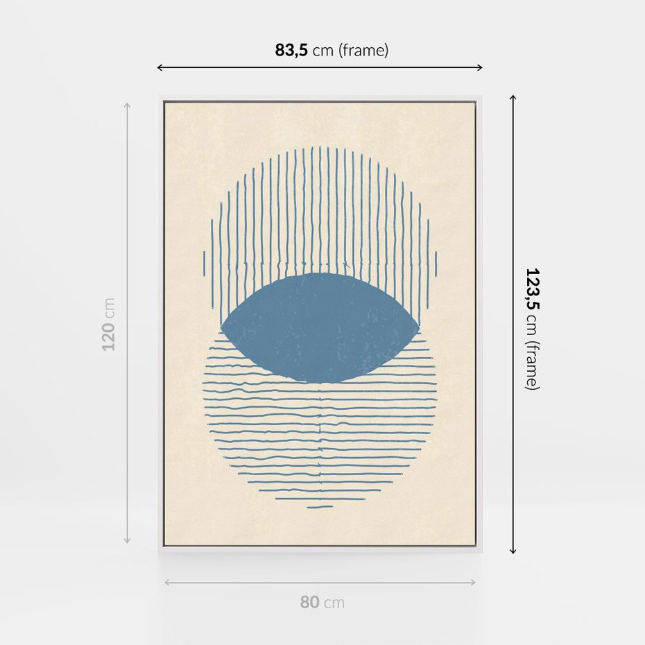 Obraz w ramie 80x120 - Wnętrza Refleksji - geometryczne kształty, koła - rama biała