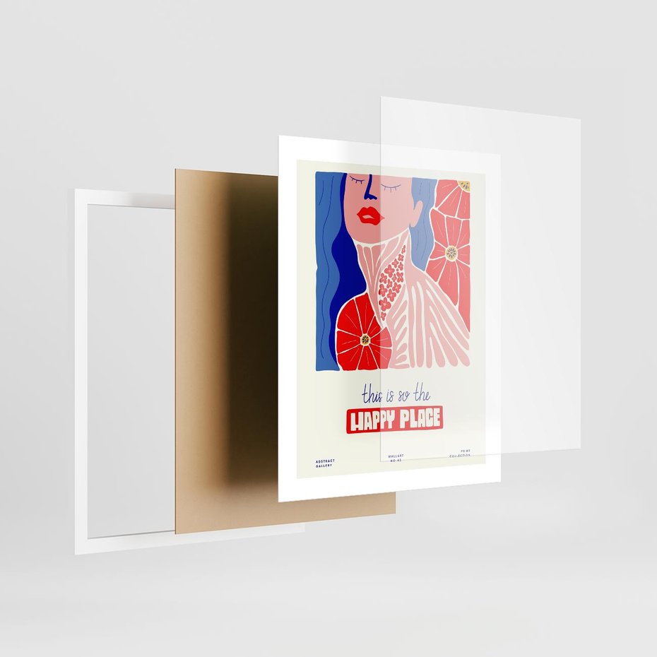 Plakat w ramie 40x50 - Abstrakcyjna Afirmacja - sztuka nowoczesna, abstrakcyjny styl - rama biała