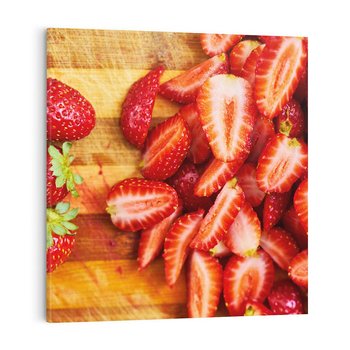 Obraz na płótnie 70x70 - Truskawki - Smak Lata w Owocowym Ogrodzie - truskawki, owoce