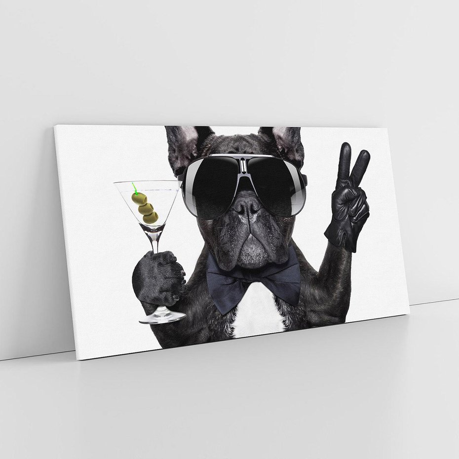 Obraz na płótnie 120x60 - Boxer Drink Zabawa - pies, boxer