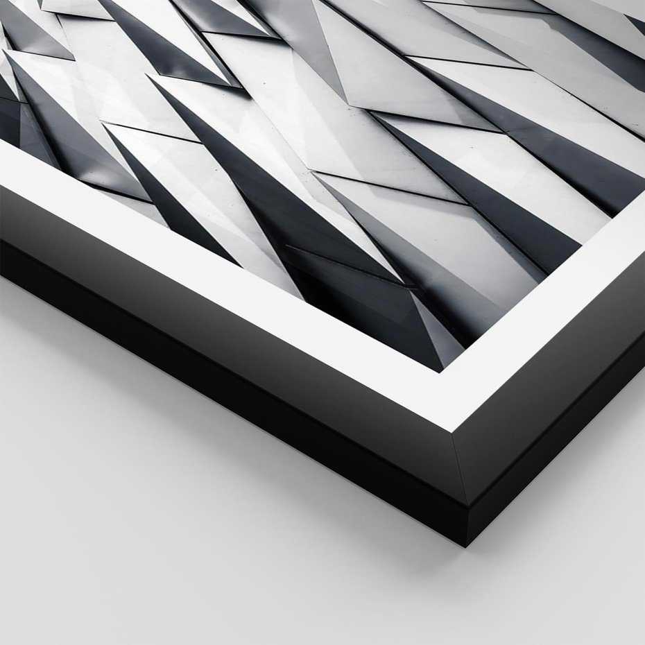 Plakat w ramie 40x50 - Geometryczna Nowoczesność - nowoczesna architektura, gemetryszne formy - rama czarna