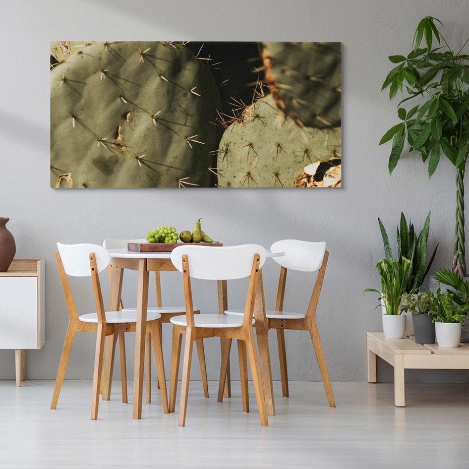 Obraz na płótnie 120x60 - Urok Egzotyki - kaktusy, boho