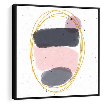 Obraz w ramie 50x50 - Migocące Odbicia - abstrakcyjna kompozycja, jak ręcznie malowana - rama czarna