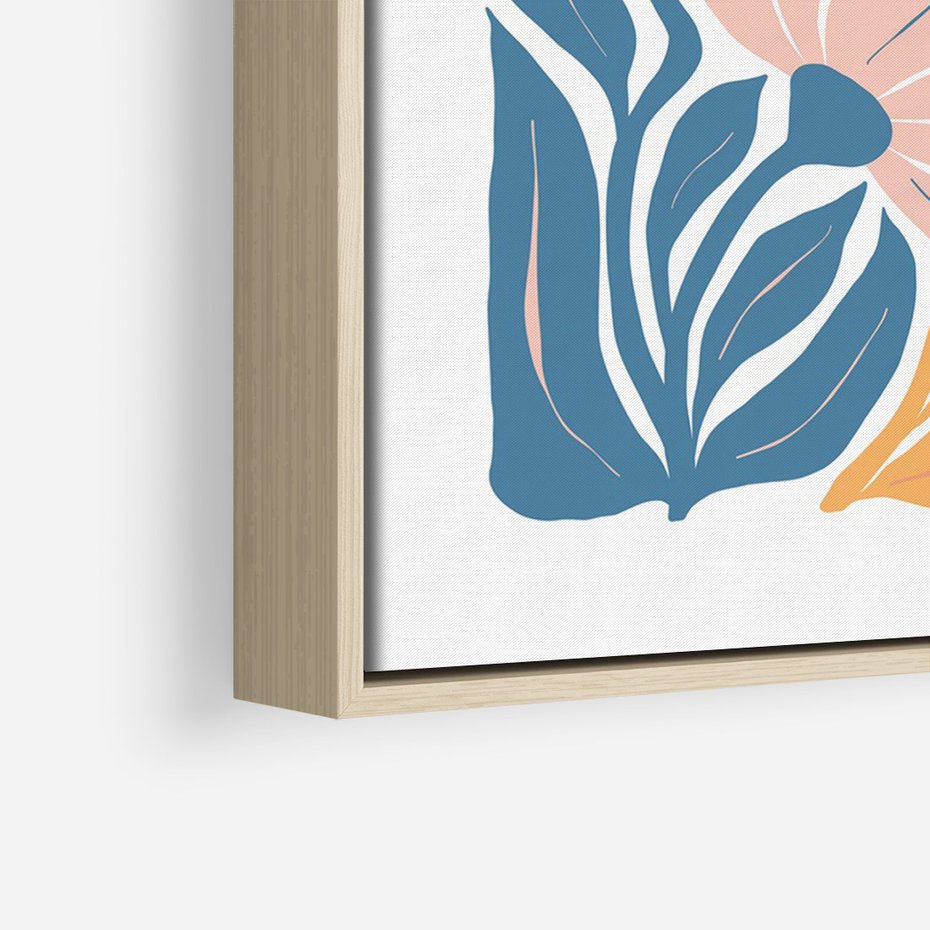 Obraz w ramie 50x70 - Wibracje Kolorowych Wiatrów - kwiaty, pastelowe kolory - rama drewno