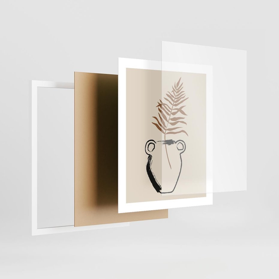 Plakat w ramie 40x50 - Wewnętrzne Opowieści - boho, nowoczesna sztuka - rama biała