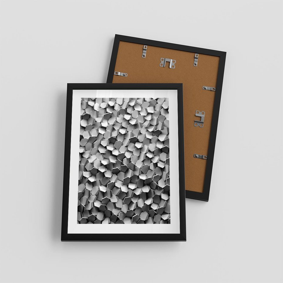 Plakat w ramie 30x40 - Odkryj głębię sztuki - graficzne, 3D - rama czarna