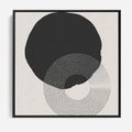 Obraz w ramie 50x50 - Migotliwa Opowieść - abstrakcyjna kompozycja, okręgi - rama czarna