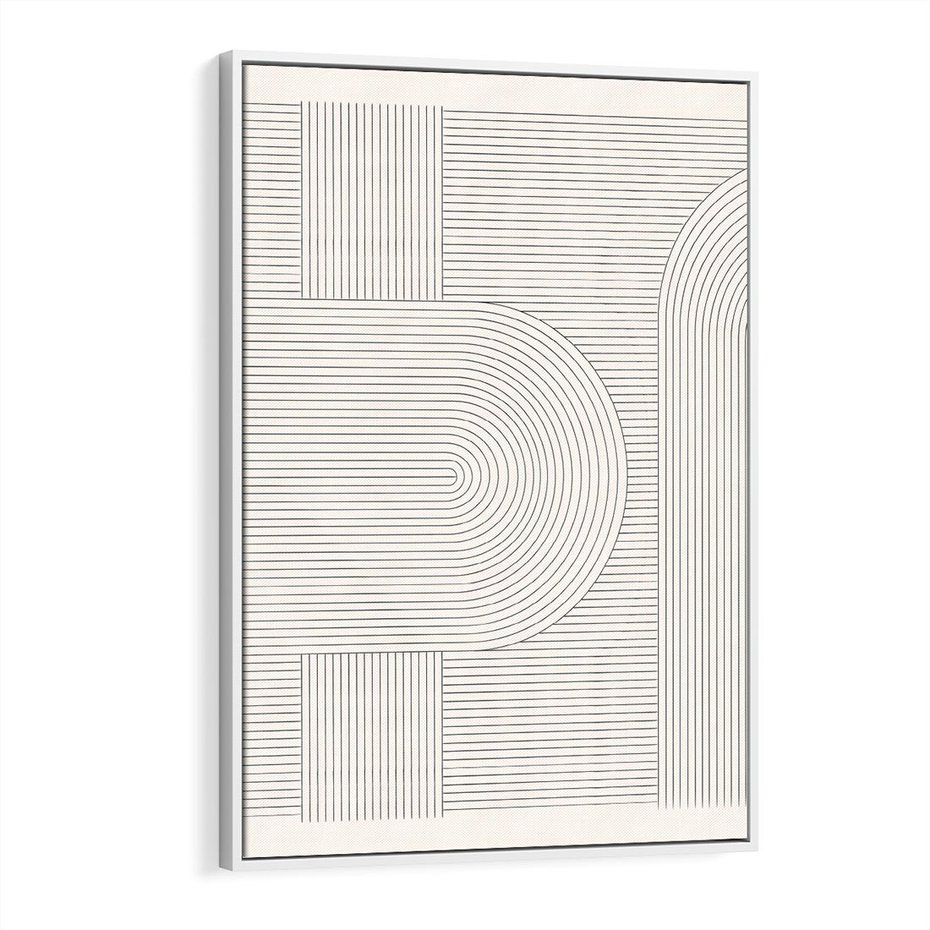 Obraz w ramie 50x70 - Geometryczna Elegancja Mid Century - mid century, minimalizm - rama biała