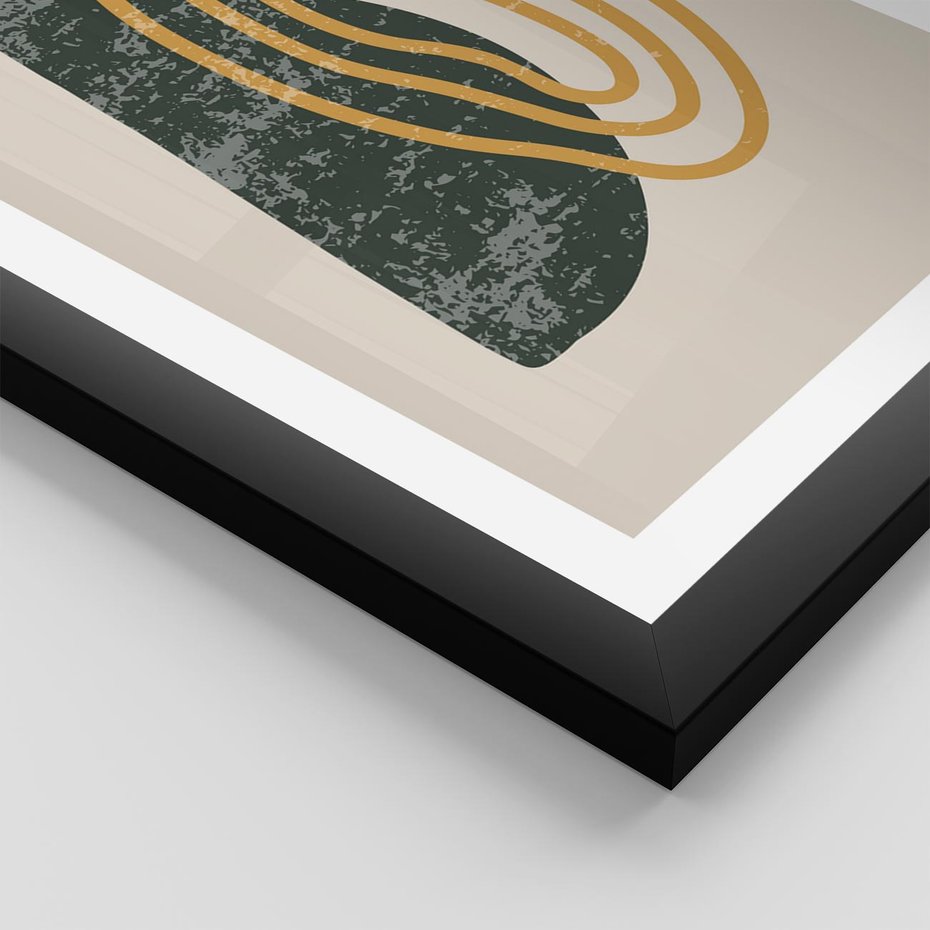 Plakat w ramie 40x50 - Nowoczesne Dialogi Materii - nowoczesny plakat, abstrakcyjne kształty - rama czarna