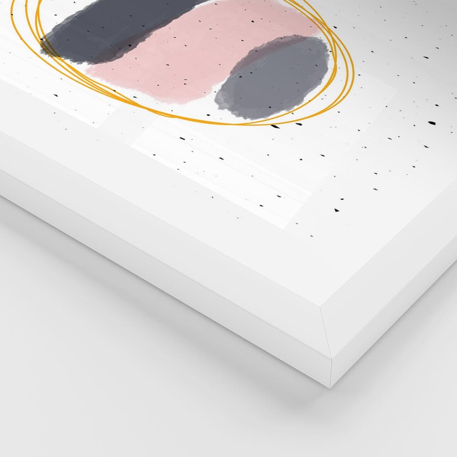 Plakat w ramie 30x40 - Migocące Odbicia - abstrakcyjna kompozycja, jak ręcznie malowana - rama biała