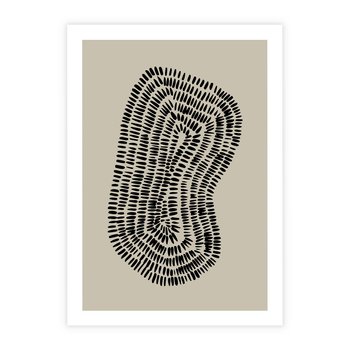 Plakat bez ramy 30x40 - Nowoczesne Odbicia Wnętrza - boho plakat, czarne kropki kreski
