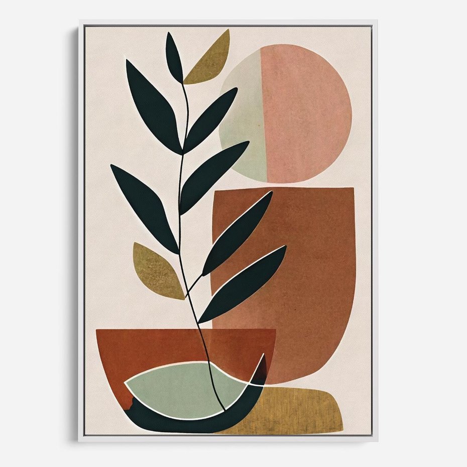 Obraz w ramie 80x120 - Migocące Boho Wnętrza - boho obraz, abstrakcja - rama biała