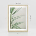 Plakat w ramie 30x40 - Minimalistyczna Tropikalna Harmonia - tropikalna roślina, zielone liście - rama drewno