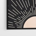 Obraz w ramie 70x100 - Słoneczny Portret Duszy - boho czarne słońce, nowoczesna grafika - rama czarna