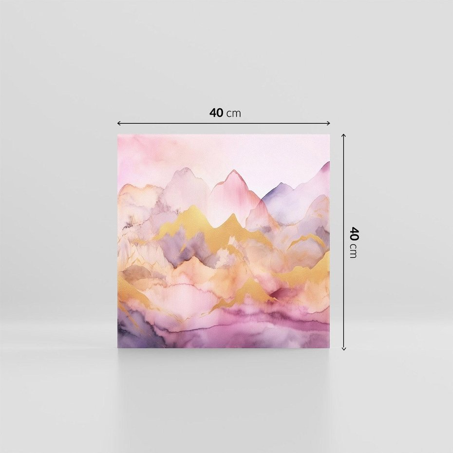 Obraz na płótnie 40x40 - Pastelowe Wzgórza - pastelowe, różowe góry